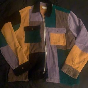 Urban outfitters color block corduroy jacket M
